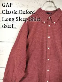 GAPギャップ オックスフォード 長袖シャツ レッド チェック L