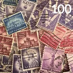 おしゃれな外国切手　アメリカ　7種　100枚 海外切手　紙もの　ヴィンテージ