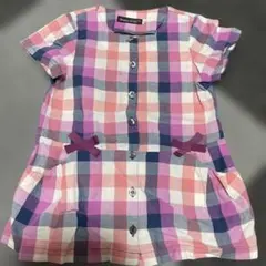 【訳あり】BeBe チェック柄 半袖ワンピース
