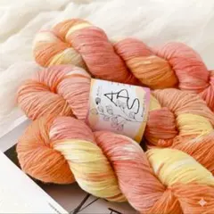 ソックヤーン　毛糸　オレンジ　イエロー　編み物