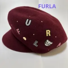 FURLA ボルドー　キャスケット フルラ　ハット　サイズS〜M ムーンバット