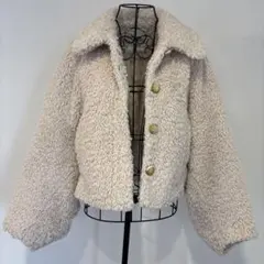 【SNIDEL】スナイデルベージュ ボアジャケット バルーンスリーブ　Fサイズ