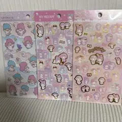 ペタペタシール 箔押しシール サンリオキャラクター シール 3枚セット
