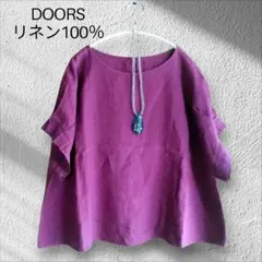 アーバンリサーチドアーズ　リネン100%　タックカフスブラウス　プルオーバー