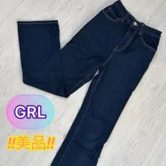 GRL ハイウエスト セミフレアデニムパンツ