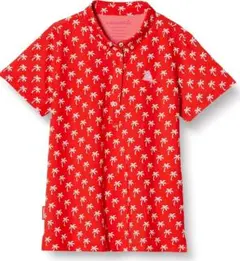 【美品】ルコックゴルフ ポロシャツ 半袖 レディース ヤシの木 L