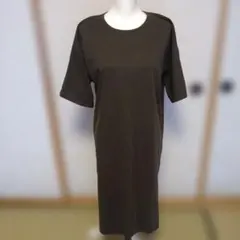 ironohiシンプル半袖カットソーワンピース チェニックダークグレー