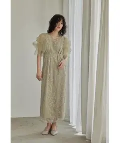 niana フラフィースリーブペンシルドレス 結婚式 パーティードレス