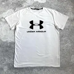 アンダーアーマー Tシャツ L相当 白 ビッグロゴ メンズ スポーツ