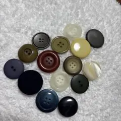 ボタンセット 多色 2穴 4穴　15個入り　３㎝くらい