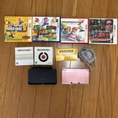 ニンテンドー3DS 本体 ミスティピンク　3DSソフト　4個付き マリオ　逃走中