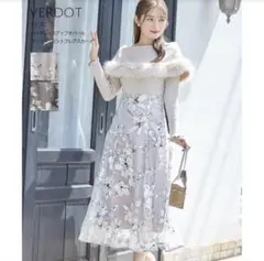 tocco closetバックレースアップ フラワープリント ロングスカート M