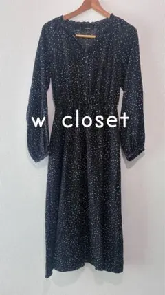 w closet ドット柄バルーンスリーブワンピース