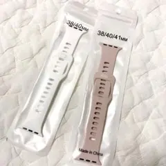 Apple Watch シリコン ピンクホワイト38 40 41mm