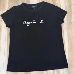 agnès b. ロゴTシャツ ブラック サイズ2
