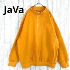JAVA ジャバ ハーフジップ スウェット モックネック L イエロー