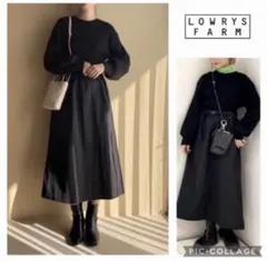 定価9350円 新品 ローリーズファーム 洗える異素材ベルト付きワンピース