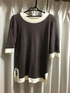 GIVENCHY 五分袖ニット ブラウン・アイボリーのサムネイル