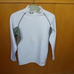 アンダーアーマー ハイネック長袖アンダーシャツ ホワイト/グレー