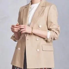 1 ユナイテッドアローズ/リネンダブルブレザージャケットテーラード