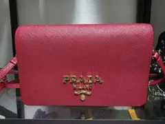 PRADA サフィアーノ ミニバッグ FUOCO ミラー付き ギャランティ有