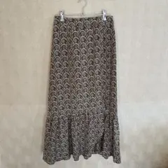 テチチ　ボトムス　スカート　ロング　ブラウン　総柄　te chichi