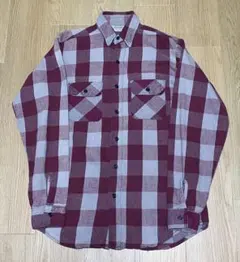 美品 Five Brother ネルシャツ Lサイズ ブロックチェック 青黒白