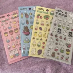 韓国限定 ミッフィー ボンボンドロップシール 3D ぷっくりシール 4種セット