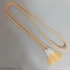 帯締め 振袖用 正絹と金属糸 極薄いオレンジ系？と金色 日本舞踊 訪問着付下げU