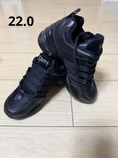 【新品未使用】ダンスシューズ 22.0センチブラック スポーツシューズのサムネイル