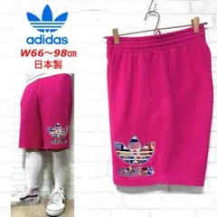 adidas 美色 80s 90s 日本製 刺繍ロゴ 国旗 スウェットショーツ