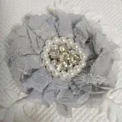 ブローチ　コサージュ　2wayブローチ　フラワー　グレー　入学式卒業式　イベント