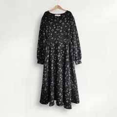 BEAUT DE OPAQUE／花柄ワンピース Vネック 長袖 フレア ロング
