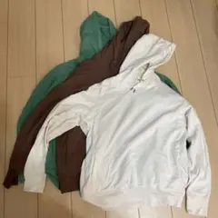 UNIQLO UNIQLO パーカー　3枚セット　茶、緑、白　長袖　トレーナー