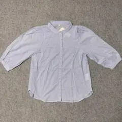 【新品タグ付き】 青と白のチェック柄 五分袖シャツ ギンガムチェック