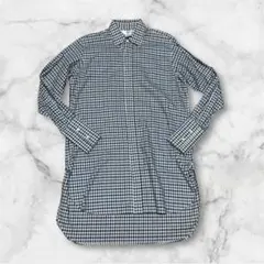 m3371 BLACK 長袖シャツ ギンガムチェック 46 ロングシャツ