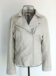 ベージュ スエード風 ライダースジャケット