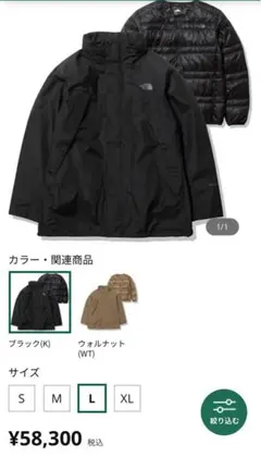 【美品】THE NORTH FACE GTX インナーダウン付きジャケット