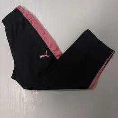 【人気色】PUMA トラックパンツ サイドライン ロゴ総柄 ピンク〈314〉