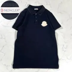 ［極美品］モンクレール　ポロシャツ　ダークネイビー MONCLER モンクレール MAGLIA POLO MANICA CORTA ロゴ ワッペン