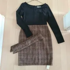 ROYAL PARTY ミニワンピース 長袖 チェック柄