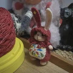 うさぎ あみぐるみ ハンドメイド プリン キーホルダー プレゼントにも