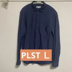 PLST プラステ　ネイビー 長袖シャツ Lサイズ