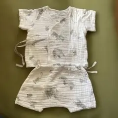 Bebe動物柄コットンガーゼ甚平セット