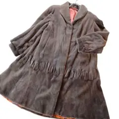 【総丈110cm】 SAGAMINK ロングコート 紫 裾デザイン フレア XL