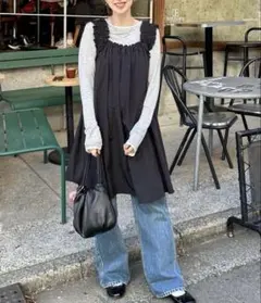 DISCOAT 肩フリルミニワンピース