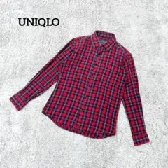 UNIQLO ユニクロ【XS】フランネル長袖シャツ 春夏 チェック柄 カジュアル