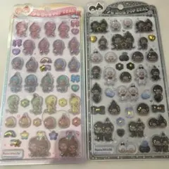 モンチッチ　うるちゅるポップシール 2点セット　レインボー　黒白