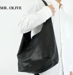 MR.OLIVE 撥水レザーエコトートバッグ　ブラック　ミスターオリーブ