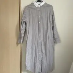 ストライプ シャツワンピース 長袖 無印良品 サイズM〜L